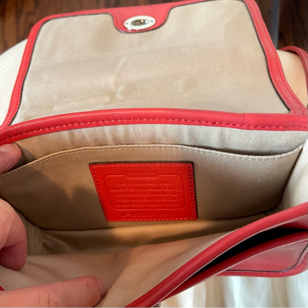 Coach Red Leather Crossbody Bag - Picture 6 of 9